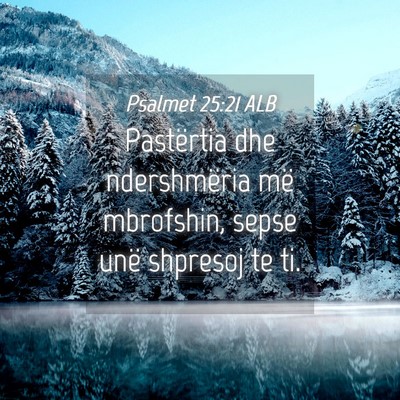 Picture 04 - Psalmet 25:21 ALB - Pastërtia dhe ndershmëria më mbrofshin, sepse - Bible Verse Picture