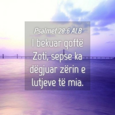 Picture 04 - Psalmet 28:6 ALB - I bekuar qoftë Zoti, sepse ka dëgjuar zërin e - Bible Verse Picture