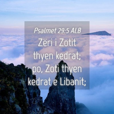 Picture 04 - Psalmet 29:5 ALB - Zëri i Zotit thyen kedrat; po, Zoti thyen kedrat - Bible Verse Picture