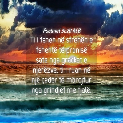 Picture 04 - Psalmet 31:20 ALB - Ti i fsheh në strehën e fshehtë të pranisë - Bible Verse Picture