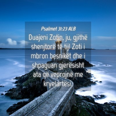 Picture 04 - Psalmet 31:23 ALB - Duajeni Zotin, ju, gjithë shenjtorë të tij! - Bible Verse Picture
