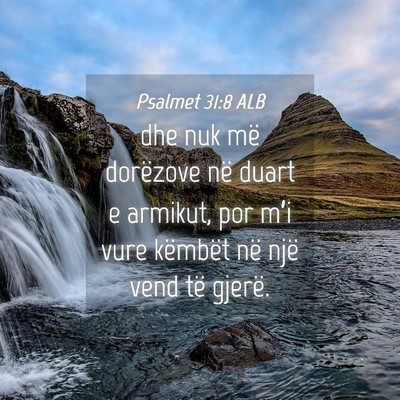 Picture 04 - Psalmet 31:8 ALB - dhe nuk më dorëzove në duart e armikut, por - Bible Verse Picture