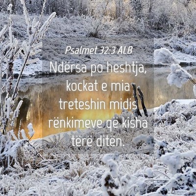 Picture 04 - Psalmet 32:3 ALB - Ndërsa po heshtja, kockat e mia treteshin midis - Bible Verse Picture