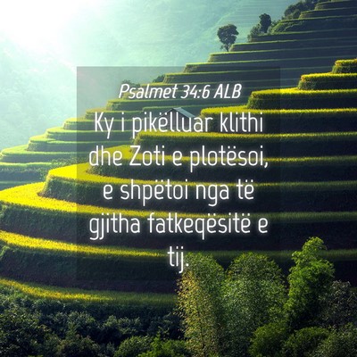 Picture 04 - Psalmet 34:6 ALB - Ky i pikëlluar klithi dhe Zoti e plotësoi, e - Bible Verse Picture