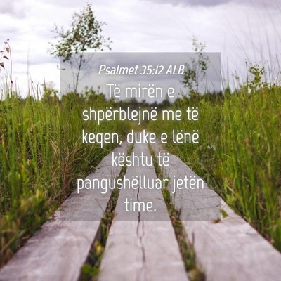 Picture 04 - Psalmet 35:12 ALB - Të mirën e shpërblejnë me të keqen, duke e - Bible Verse Picture