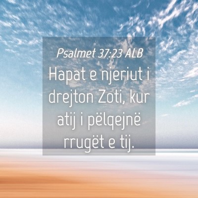 Picture 04 - Psalmet 37:23 ALB - Hapat e njeriut i drejton Zoti, kur atij i - Bible Verse Picture