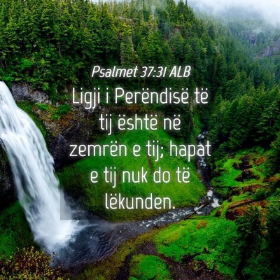 Picture 04 - Psalmet 37:31 ALB - Ligji i Perëndisë të tij është në zemrën e - Bible Verse Picture