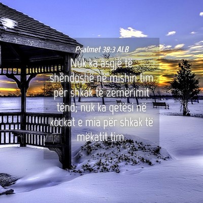 Picture 04 - Psalmet 38:3 ALB - Nuk ka asgjë të shëndoshë në mishin tim për - Bible Verse Picture