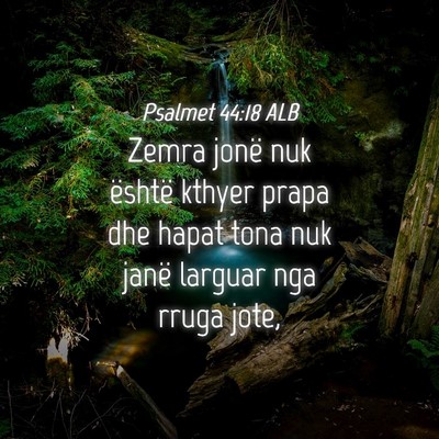 Picture 04 - Psalmet 44:18 ALB - Zemra jonë nuk është kthyer prapa dhe hapat - Bible Verse Picture