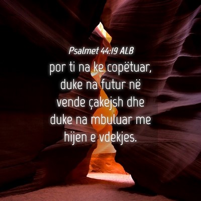 Picture 04 - Psalmet 44:19 ALB - por ti na ke copëtuar, duke na futur në vende - Bible Verse Picture