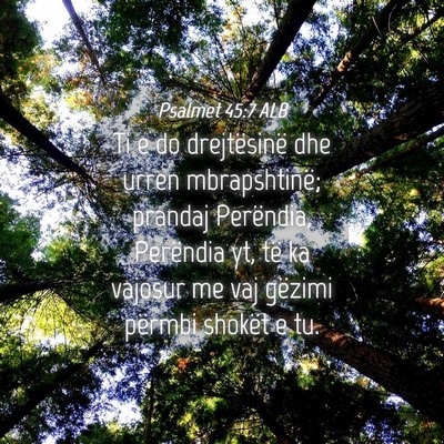 Picture 04 - Psalmet 45:7 ALB - Ti e do drejtësinë dhe urren mbrapshtinë; - Bible Verse Picture