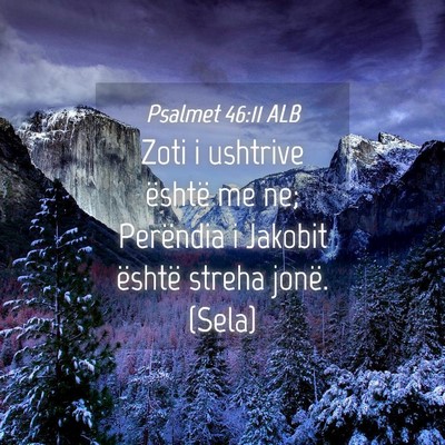 Picture 04 - Psalmet 46:11 ALB - Zoti i ushtrive është me ne; Perëndia i - Bible Verse Picture