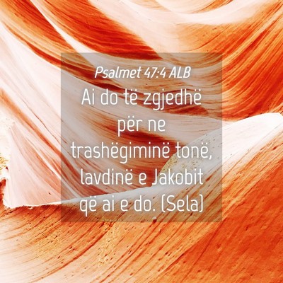 Picture 04 - Psalmet 47:4 ALB - Ai do të zgjedhë për ne trashëgiminë tonë, - Bible Verse Picture