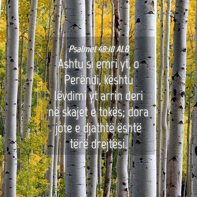 Picture 04 - Psalmet 48:10 ALB - Ashtu si emri yt, o Perëndi, kështu lëvdimi yt - Bible Verse Picture