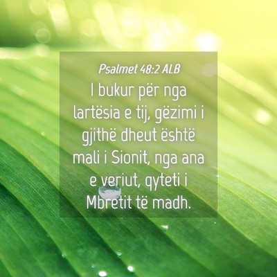 Picture 04 - Psalmet 48:2 ALB - I bukur për nga lartësia e tij, gëzimi i - Bible Verse Picture