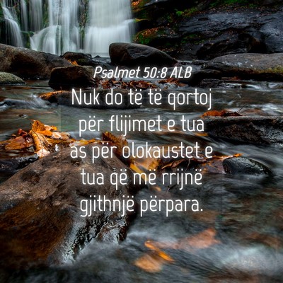 Picture 04 - Psalmet 50:8 ALB - Nuk do të të qortoj për flijimet e tua as për - Bible Verse Picture