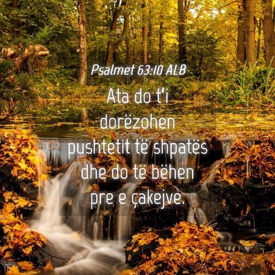 Picture 04 - Psalmet 63:10 ALB - Ata do t’i dorëzohen pushtetit të shpatës - Bible Verse Picture