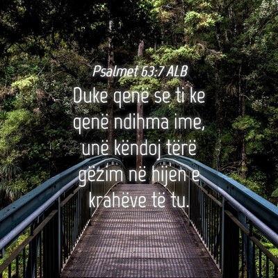 Picture 04 - Psalmet 63:7 ALB - Duke qenë se ti ke qenë ndihma ime, unë - Bible Verse Picture