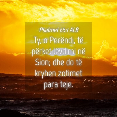 Picture 04 - Psalmet 65:1 ALB - Ty, o Perëndi, të përket lëvdimi në Sion; - Bible Verse Picture