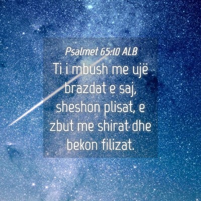 Picture 04 - Psalmet 65:10 ALB - Ti i mbush me ujë brazdat e saj, sheshon plisat, - Bible Verse Picture