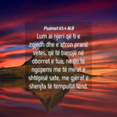 Picture 04 - Psalmet 65:4 ALB - Lum ai njeri që ti e zgjedh dhe e afron pranë - Bible Verse Picture