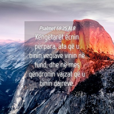 Picture 04 - Psalmet 68:25 ALB - Këngëtarët ecnin përpara, ata që u binin - Bible Verse Picture