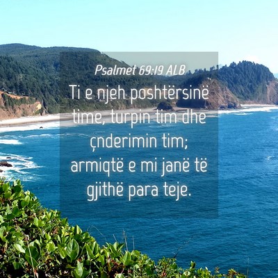 Picture 04 - Psalmet 69:19 ALB - Ti e njeh poshtërsinë time, turpin tim dhe - Bible Verse Picture