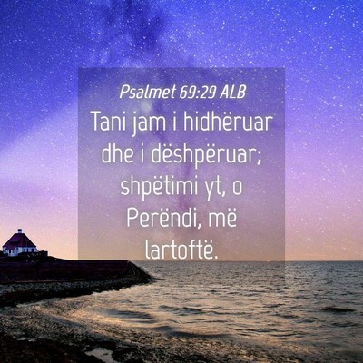 Picture 04 - Psalmet 69:29 ALB - Tani jam i hidhëruar dhe i dëshpëruar; - Bible Verse Picture
