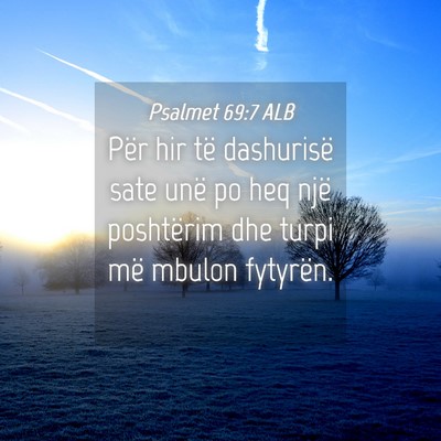 Picture 04 - Psalmet 69:7 ALB - Për hir të dashurisë sate unë po heq një - Bible Verse Picture