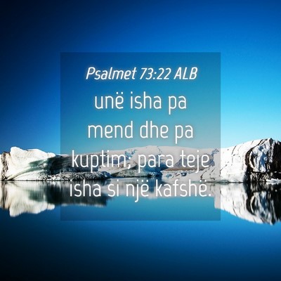 Picture 04 - Psalmet 73:22 ALB - unë isha pa mend dhe pa kuptim; para teje isha - Bible Verse Picture