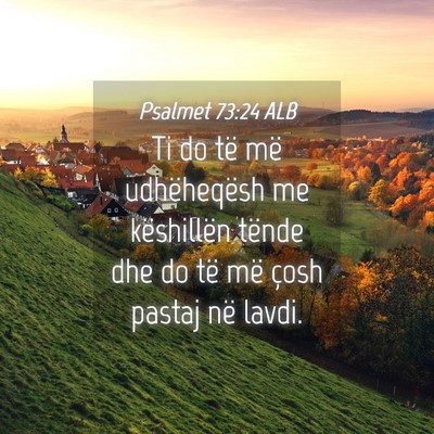 Picture 04 - Psalmet 73:24 ALB - Ti do të më udhëheqësh me këshillën tënde - Bible Verse Picture