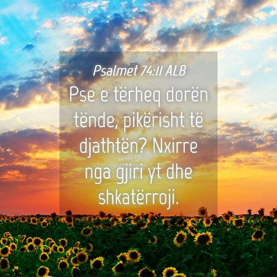Picture 04 - Psalmet 74:11 ALB - Pse e tërheq dorën tënde, pikërisht të - Bible Verse Picture