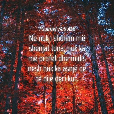 Picture 04 - Psalmet 74:9 ALB - Ne nuk i shohim më shenjat tona; nuk ka më - Bible Verse Picture