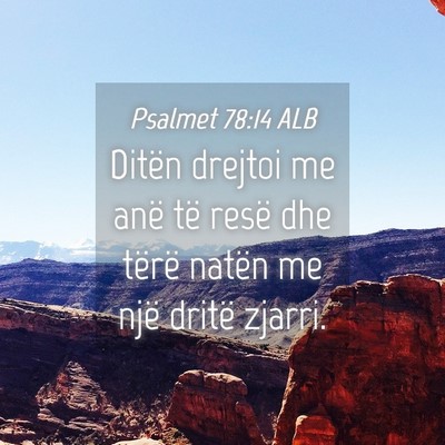 Picture 04 - Psalmet 78:14 ALB - Ditën drejtoi me anë të resë dhe tërë - Bible Verse Picture