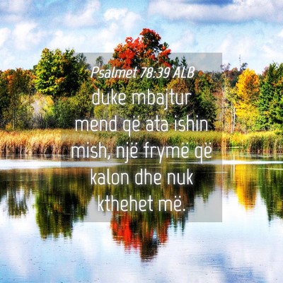 Picture 04 - Psalmet 78:39 ALB - duke mbajtur mend që ata ishin mish, një frymë - Bible Verse Picture
