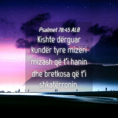 Picture 04 - Psalmet 78:45 ALB - Kishte dërguar kundër tyre mizëri mizash që - Bible Verse Picture