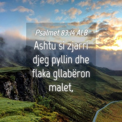 Picture 04 - Psalmet 83:14 ALB - Ashtu si zjarri djeg pyllin dhe flaka gllabëron - Bible Verse Picture