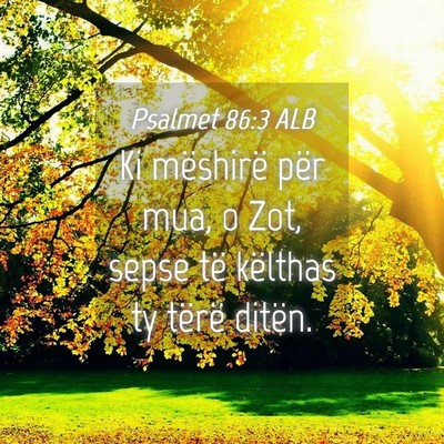 Picture 04 - Psalmet 86:3 ALB - Ki mëshirë për mua, o Zot, sepse të këlthas - Bible Verse Picture