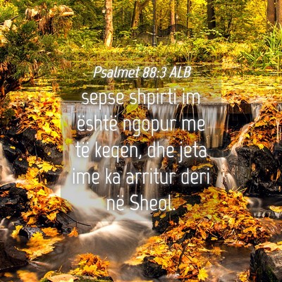 Picture 04 - Psalmet 88:3 ALB - sepse shpirti im është ngopur me të keqen, dhe - Bible Verse Picture