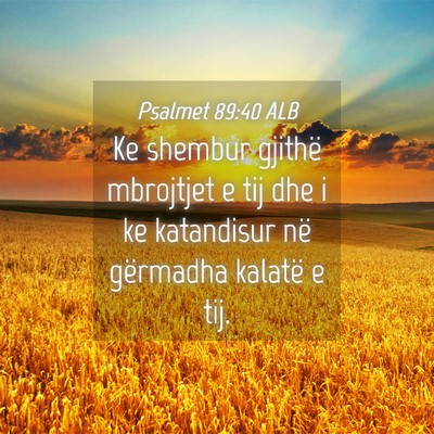 Picture 04 - Psalmet 89:40 ALB - Ke shembur gjithë mbrojtjet e tij dhe i ke - Bible Verse Picture