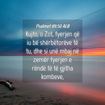 Picture 04 - Psalmet 89:50 ALB - Kujto, o Zot, fyerjen që iu bë shërbëtorëve - Bible Verse Picture