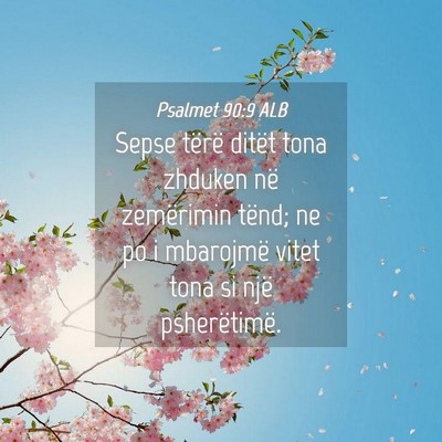 Picture 04 - Psalmet 90:9 ALB - Sepse tërë ditët tona zhduken në zemërimin - Bible Verse Picture
