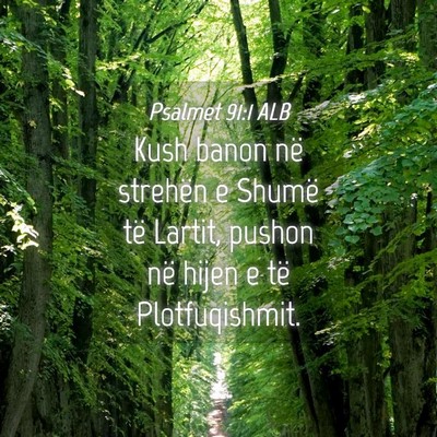 Picture 04 - Psalmet 91:1 ALB - Kush banon në strehën e Shumë të Lartit, - Bible Verse Picture
