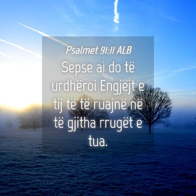 Picture 04 - Psalmet 91:11 ALB - Sepse ai do të urdhëroi Engjëjt e tij të të - Bible Verse Picture