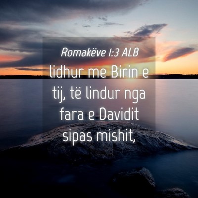 Picture 04 - Romakëve 1:3 ALB - lidhur me Birin e tij, të lindur nga fara e - Bible Verse Picture