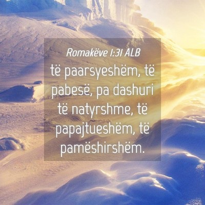 Picture 04 - Romakëve 1:31 ALB - të paarsyeshëm, të pabesë, pa dashuri të - Bible Verse Picture