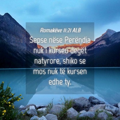 Picture 04 - Romakëve 11:21 ALB - Sepse nëse Perëndia nuk i kurseu degët - Bible Verse Picture