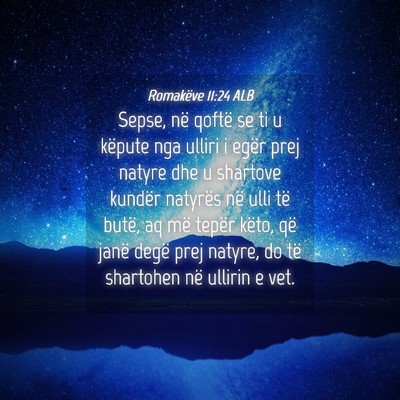 Picture 04 - Romakëve 11:24 ALB - Sepse, në qoftë se ti u këpute nga ulliri i - Bible Verse Picture