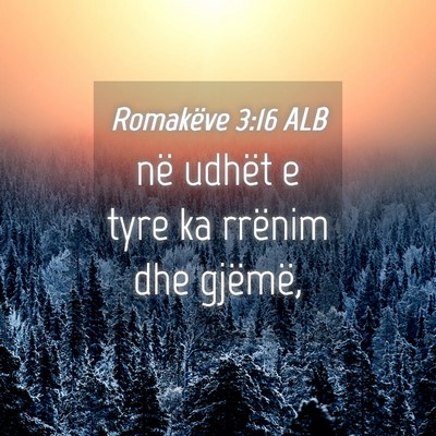 Picture 04 - Romakëve 3:16 ALB - në udhët e tyre ka rrënim dhe - Bible Verse Picture