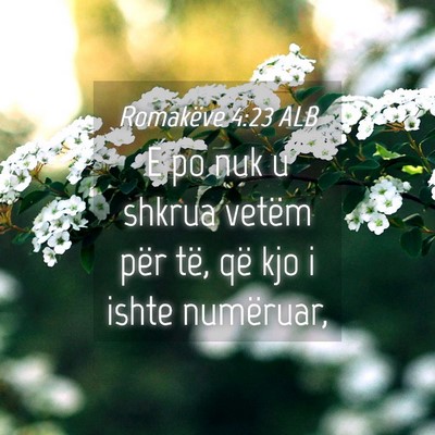 Picture 04 - Romakëve 4:23 ALB - E po nuk u shkrua vetëm për të, që kjo i - Bible Verse Picture